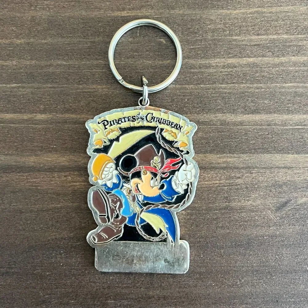 Vintage Disneyland Pirates of the Caribbean Mickey Enamel/Metal Keychain